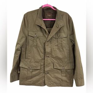 Tasso Elba Men’s Olive Green Field Jacket Military Utility Safari Coat Medium